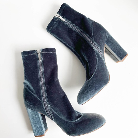 NWOT Sam Edelman Teal Velvet Calexa Sock Booties Size 7 - Picture 3 of 8